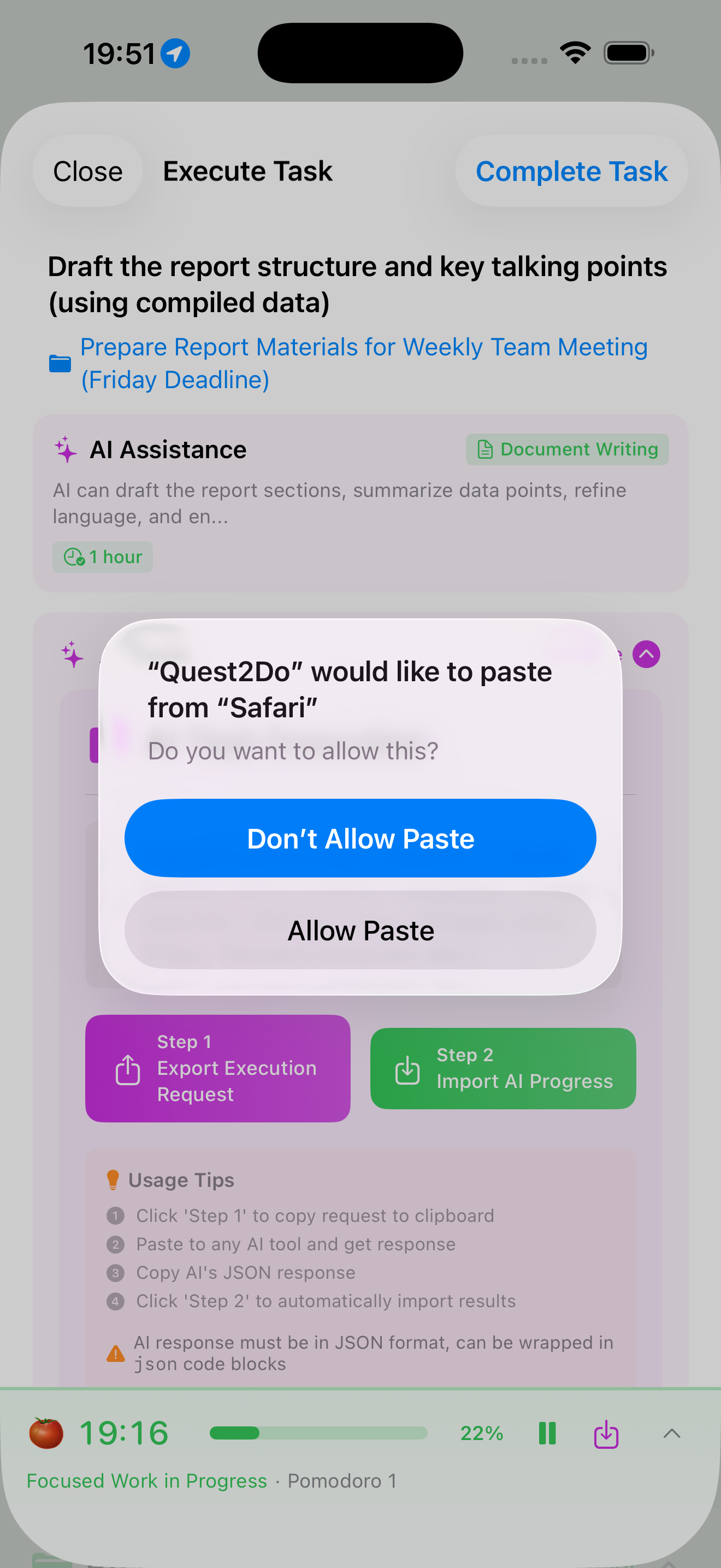 Import AI assistance result